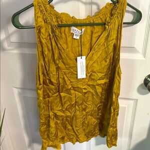 Velvet by Graham & Spencer Gold Ruffled Sleeveless Camisole